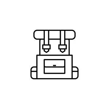 Backpack icon element of camping icon for mobile concept and web apps. Thin l Stock Illustration