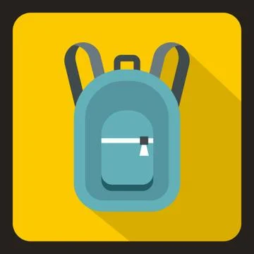 Backpack icon, flat style Illustrazione stock