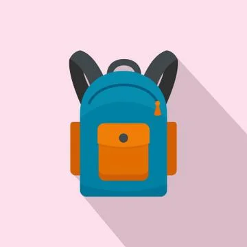 Backpack icon, flat style イラスト素材