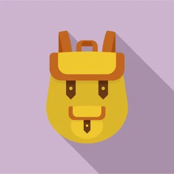 Backpack icon, flat style Illustrazione stock