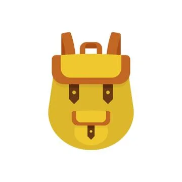 Backpack icon, flat style Illustrazione stock