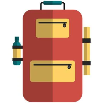 Backpack icon, flat vector isolated illustration. Camping, hiking, trekking Stock Illustration
