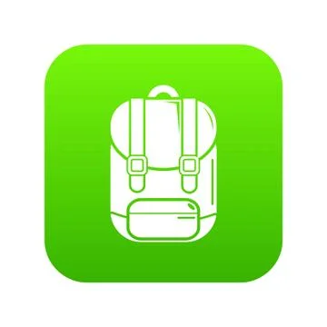 Backpack icon green Illustrazione stock