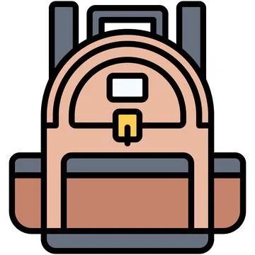 Backpack icon, High school related vector illustration Illustrazione stock