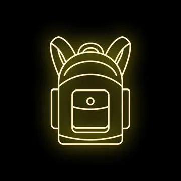 Backpack icon illuminating school bag education journey Stock Illustration