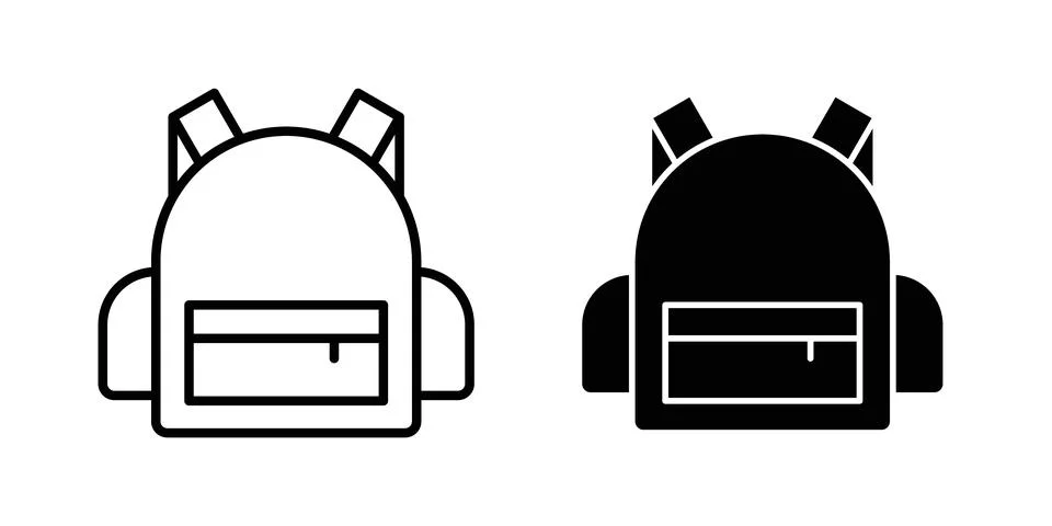 Backpack icon illustration. Pixel perfect vector graphics Stock Illustration