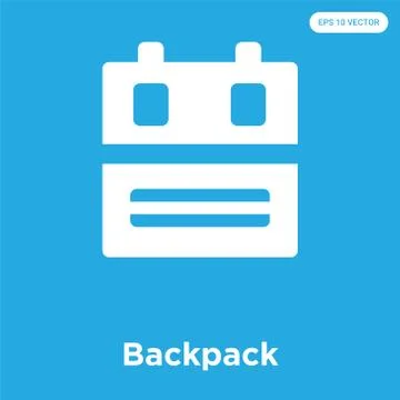 Backpack icon isolated on blue background Free Stock Illustration