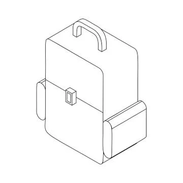 Backpack icon. isometric 3d style Illustrazione stock