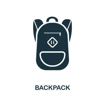 Backpack icon. Monochrome style icon design from school icon collection. UI Stock Illustration