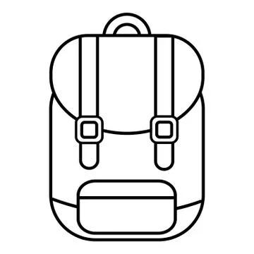 Backpack icon, outline line style Illustrazione stock