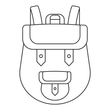Backpack icon, outline style Illustrazione stock