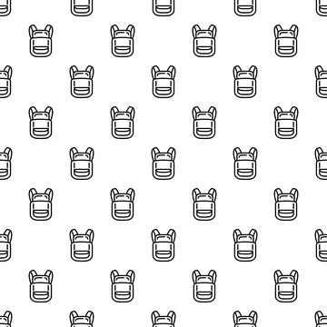 Backpack icon pattern creating seamless travel background Stock Illustration