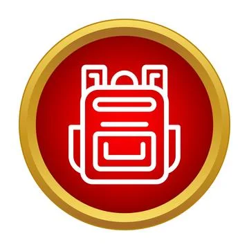 Backpack icon representing education, student travel, and schooling 库存插图