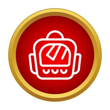 Backpack icon representing education travel and school activities Stock Illustration