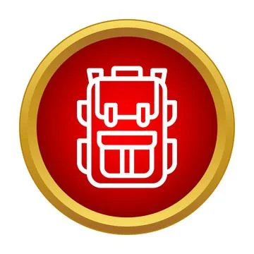 Backpack icon representing hiking, travel, and adventure activities Stock Illustration