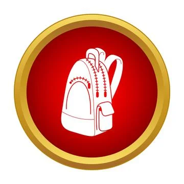 Backpack icon representing travel adventure or school education Stock Illustration