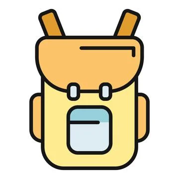 Backpack icon representing travel adventure and exploration Stock Illustration