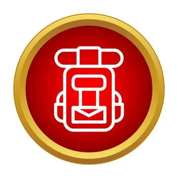 Backpack icon representing travel and outdoor adventure Stock Illustration