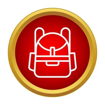 Backpack icon representing travel, tourism, and school Stock Illustration