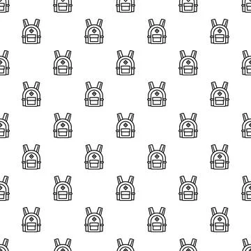 Backpack icon seamless pattern for education travel Stock Illustration