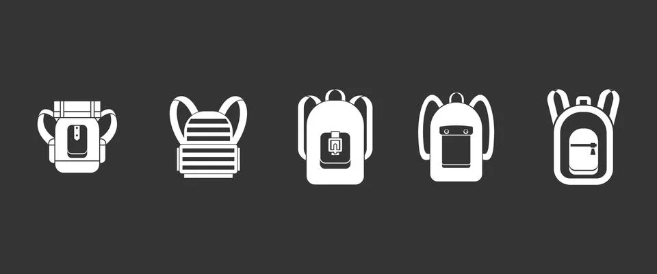 Backpack icon set grey vector イラスト素材