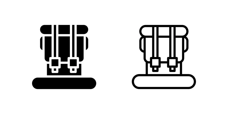 Backpack icon set suitable for hiking, school, and adventure illustrations Stock Illustration