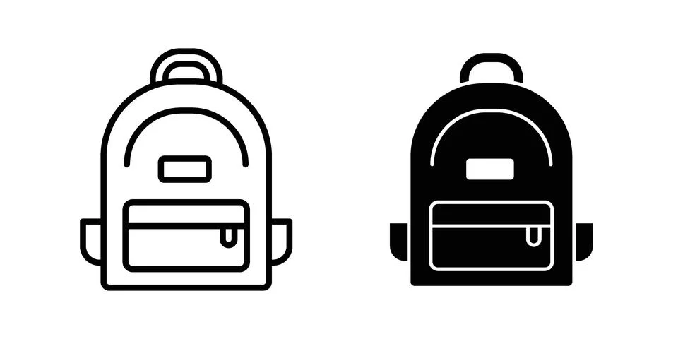 Backpack icon set. Vector EPS 10 Stock Illustration
