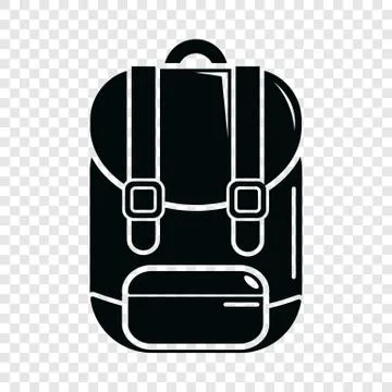 Backpack icon, simple black style Illustrazione stock