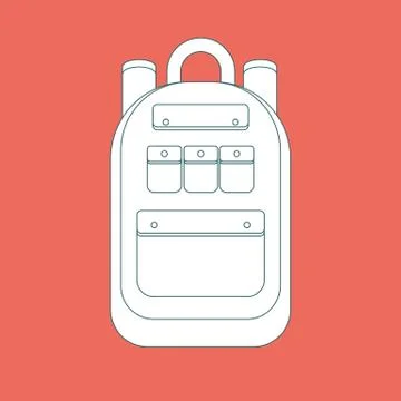 Backpack icon simple flat illustration. Stock Illustration