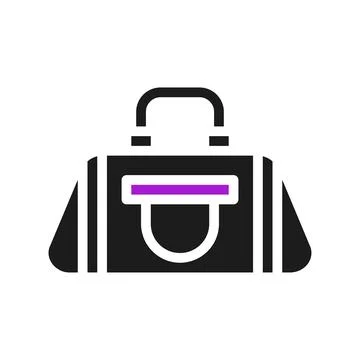 Backpack icon solid purple black sport symbol illustration. Stock Illustration