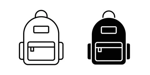 Backpack icon symbol. Flat Vector illustration Stock Illustration