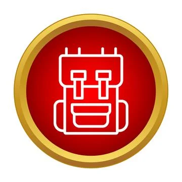 Backpack icon symbolizing outdoor activities and journeys Stockillustratie