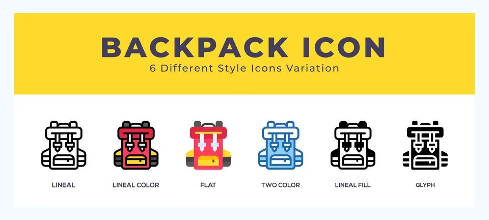 Backpack icon vector design illustration in trendy style Illustrazione stock