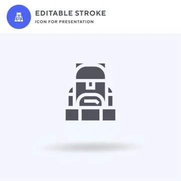 Backpack icon vector, filled flat sign, solid pictogram isolated on white, logo Stock Illustration