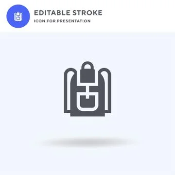 Backpack icon vector, filled flat sign, solid pictogram isolated on white, logo イラスト素材