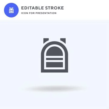 Backpack icon vector, filled flat sign, solid pictogram isolated on white, logo Stock Illustration