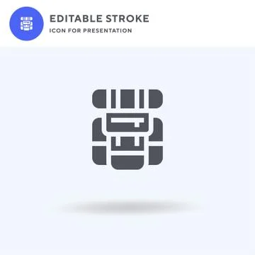 Backpack icon vector, filled flat sign, solid pictogram isolated on white, logo イラスト素材