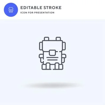 Backpack icon vector, filled flat sign, solid pictogram isolated on white, lo Stock Illustration