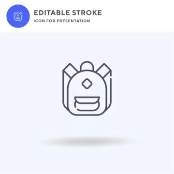 Backpack icon vector, filled flat sign, solid pictogram isolated on white, lo Stock Illustration