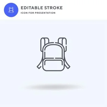 Backpack icon vector, filled flat sign, solid pictogram isolated on white, lo イラスト素材
