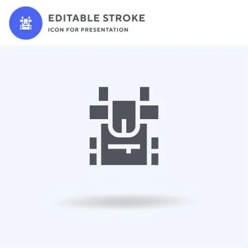 Backpack icon vector, filled flat sign, solid pictogram isolated on white, logo Stock Illustration