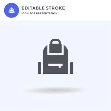 Backpack icon vector, filled flat sign, solid pictogram isolated on white, logo 스톡 일러스트