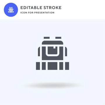 Backpack icon vector, filled flat sign, solid pictogram isolated on white, logo Stock Illustration