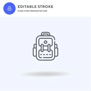 Backpack icon vector, filled flat sign, solid pictogram isolated on white, logo Stock Illustration
