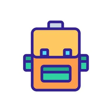 Backpack icon vector. Isolated contour symbol illustration Illustration