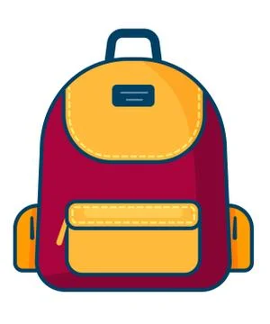 Backpack icon. Vector school symbol. Travel icon. Stock Illustration