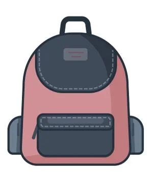 Backpack icon. Vector school symbol. Travel icon. Stock Illustration