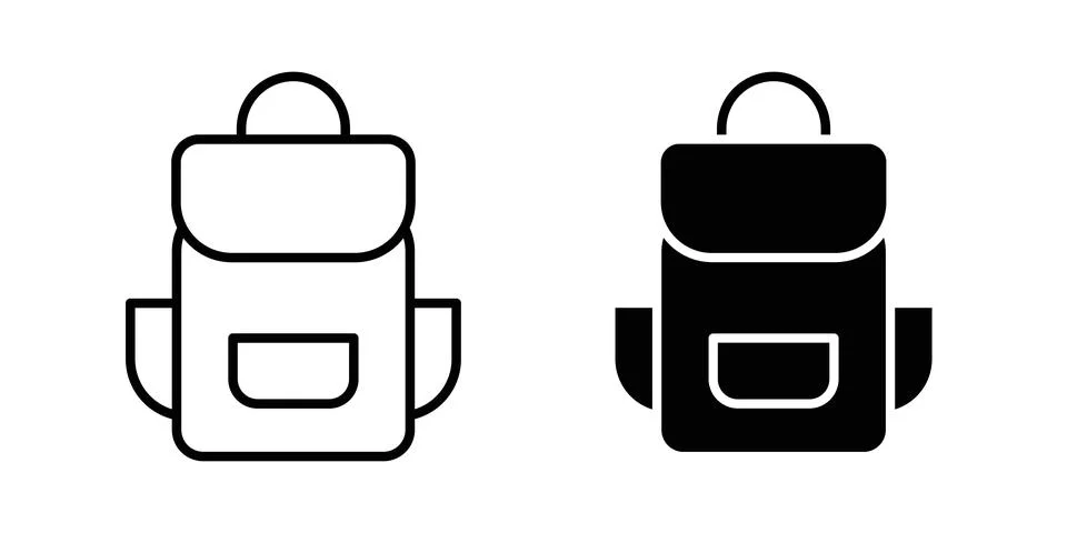 Backpack icon vector symbol graphics Stock Illustration