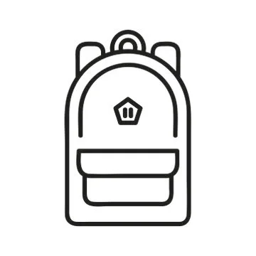 Backpack icon vector on white background Stock Illustration