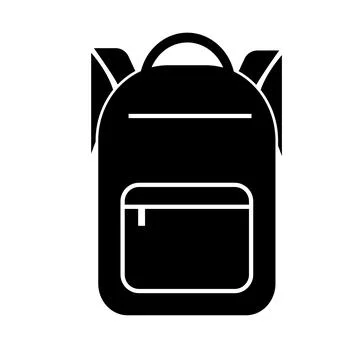 Backpack icon on white background. School bag sign. Schoolbag symbol. Stock Illustration